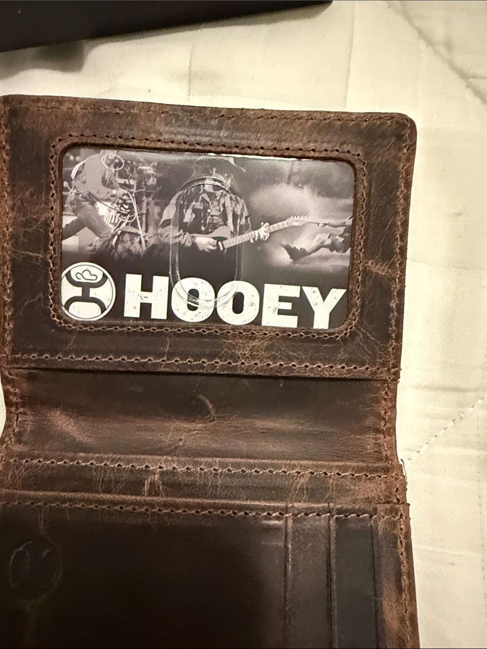 Hooey Brown Leather Money Clip Bi-Fold Wallet - Picture 13 of 13